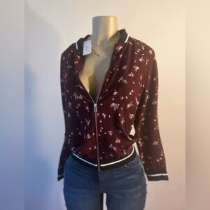 New NWT Tavik Burgundy Floral Jacket